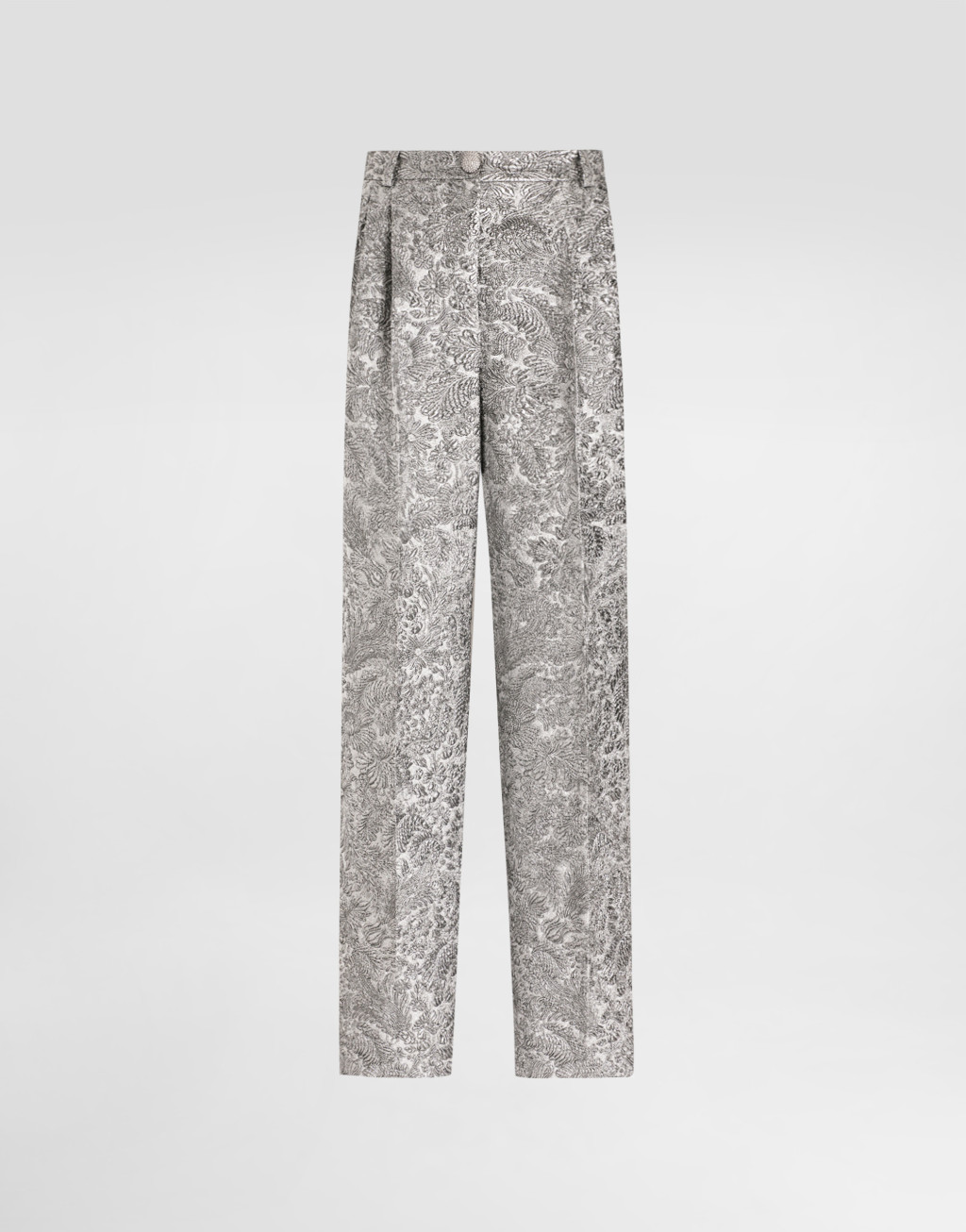 金银线花卉提花长裤1