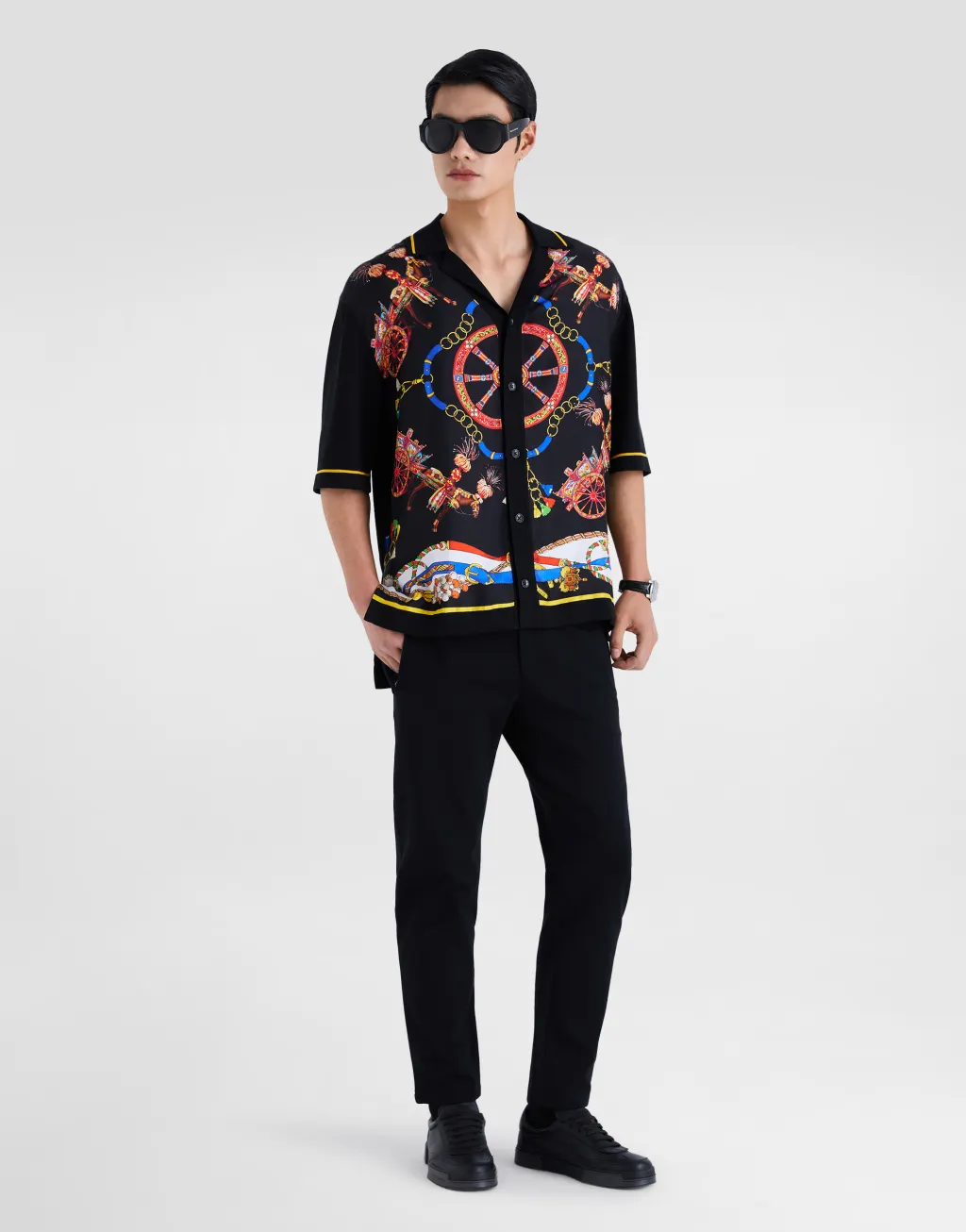 Carretto 印花斜纹衬衫