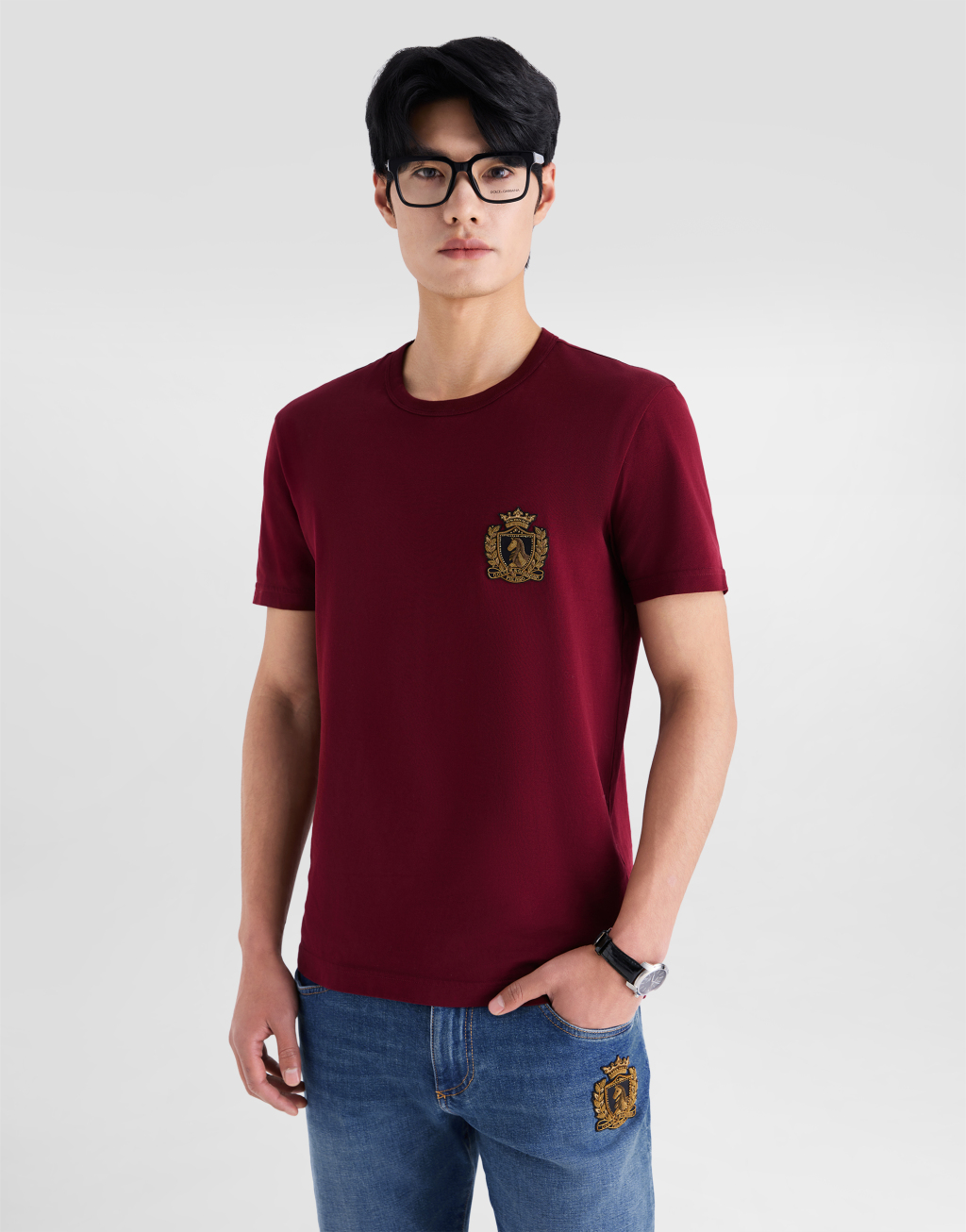 饰有纹章贴饰的棉质T恤4