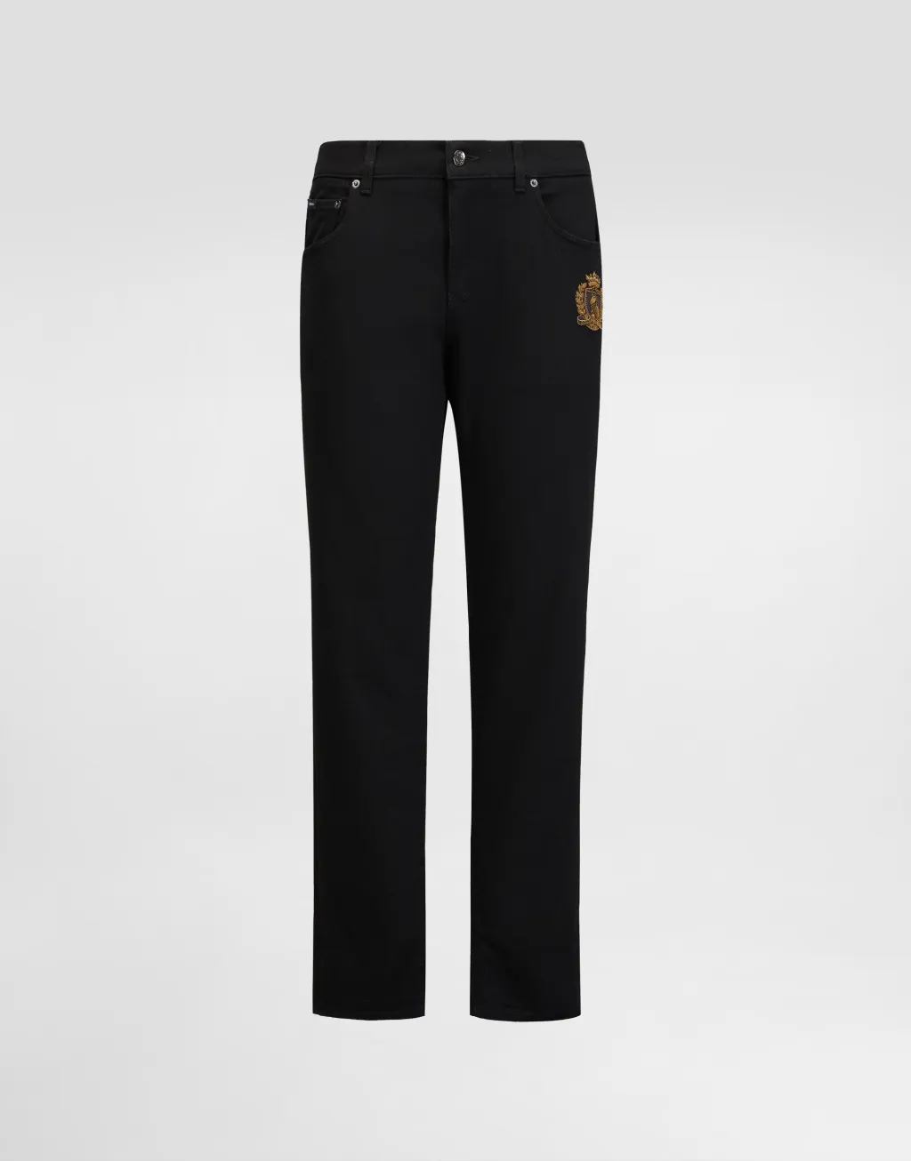 贴布装饰牛仔长裤