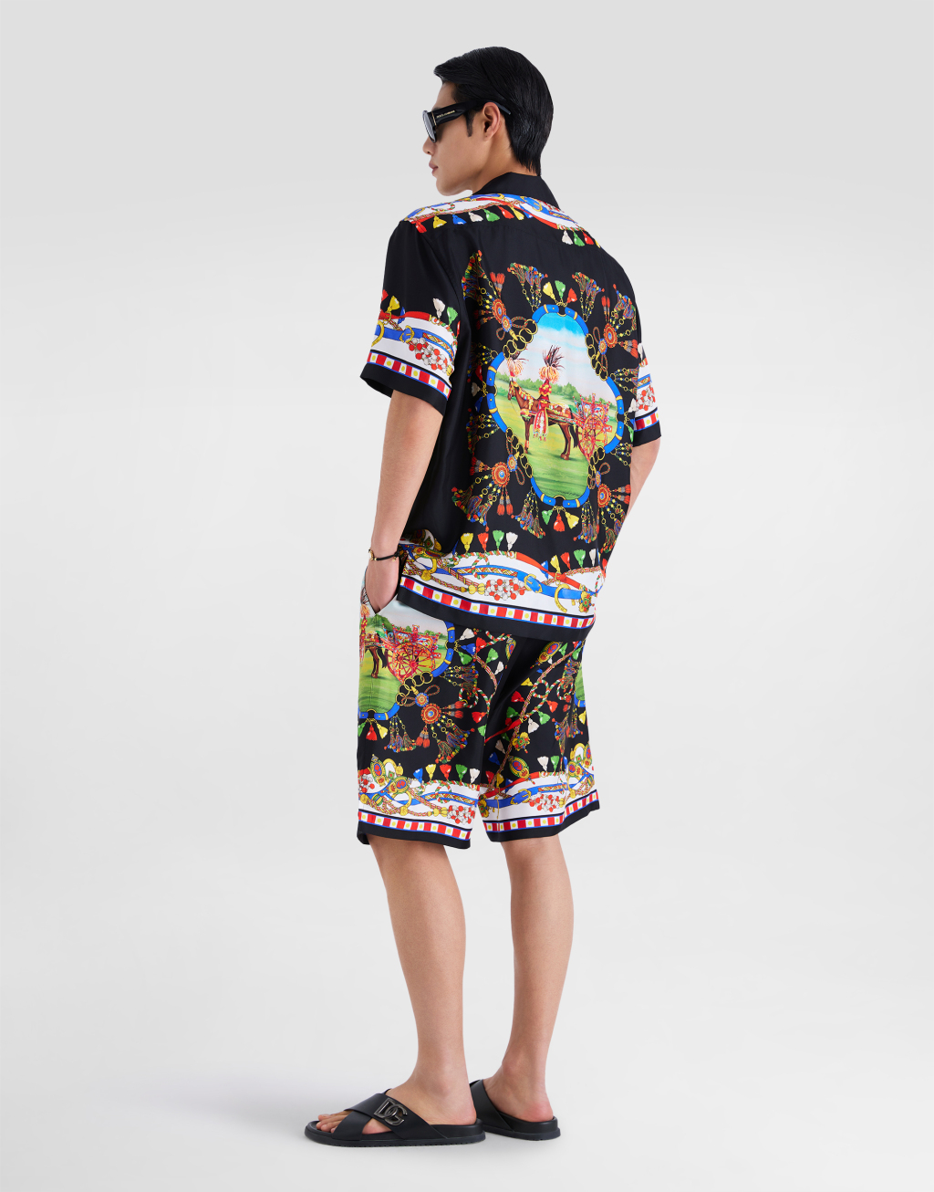 Vanity 印花真丝斜纹百慕大短裤3