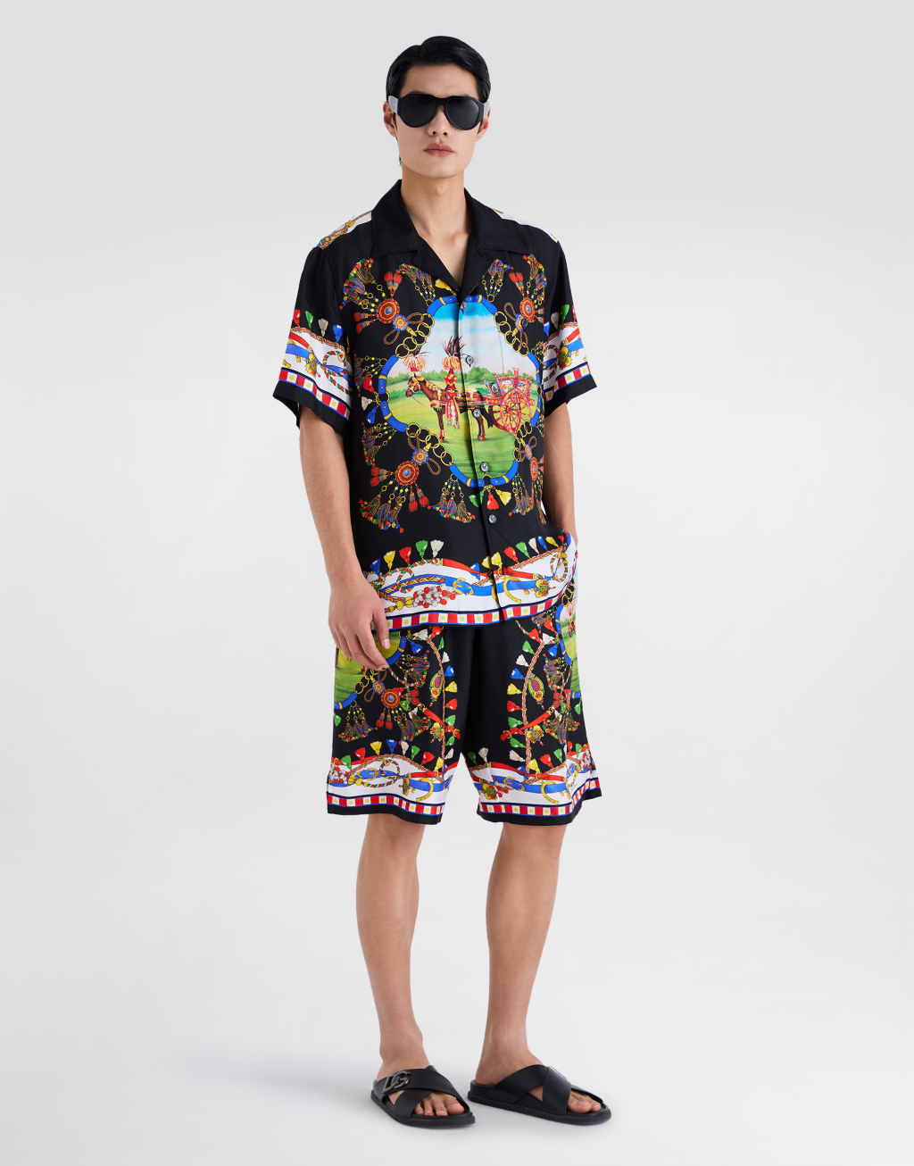 Vanity 印花真丝斜纹百慕大短裤2