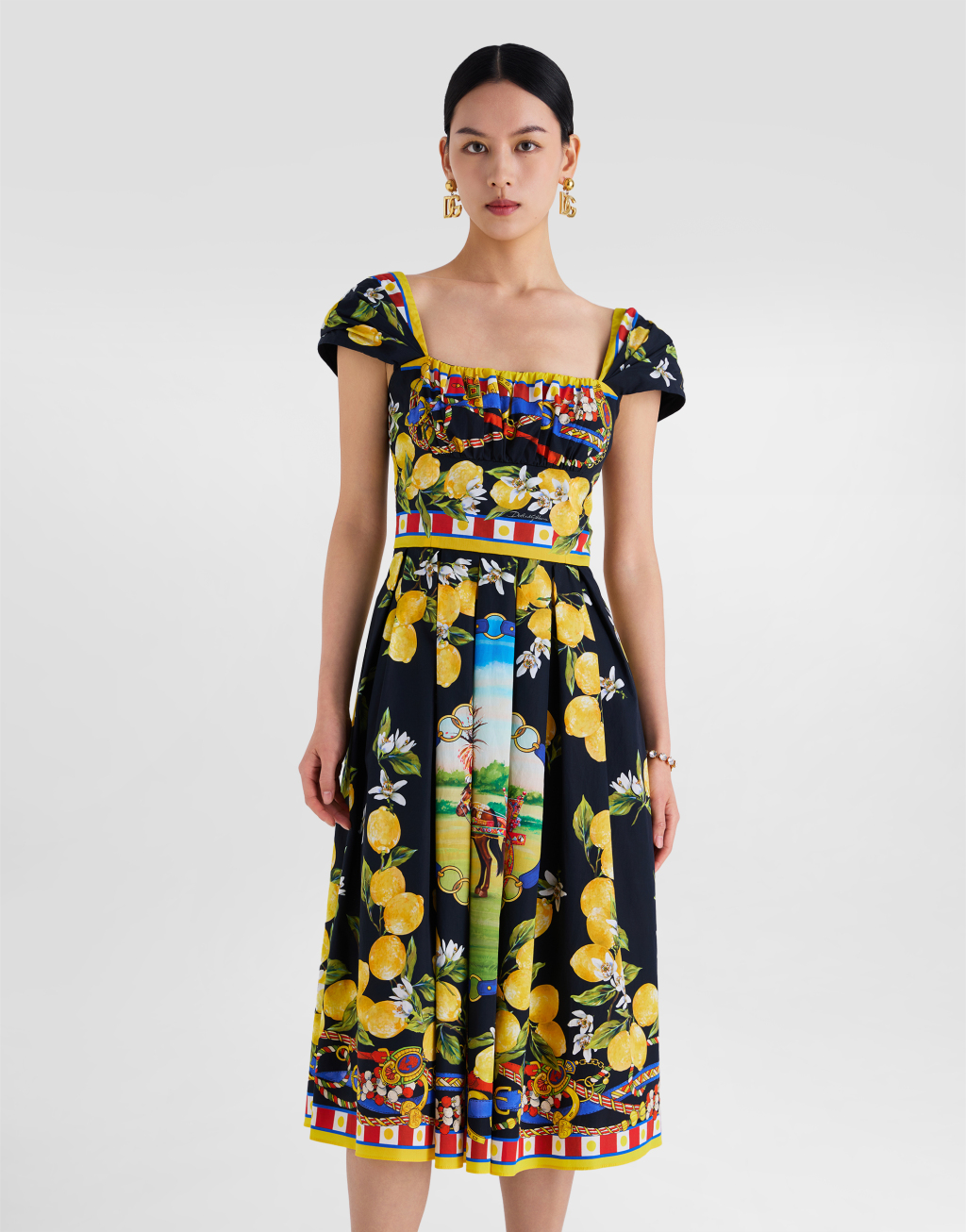 印花府绸连衣裙4