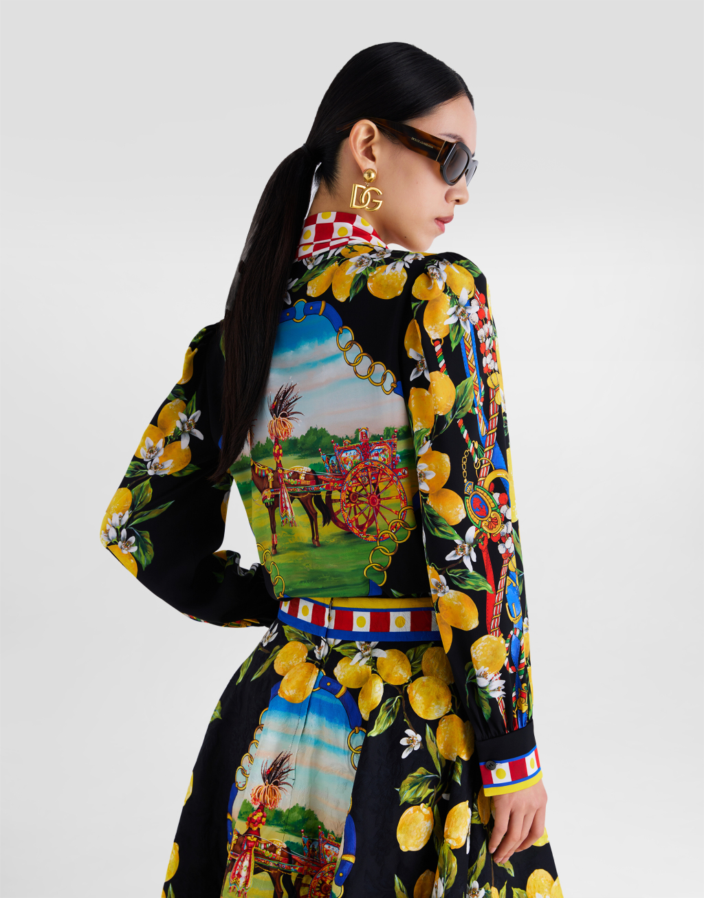 印花真丝缎衬衫5