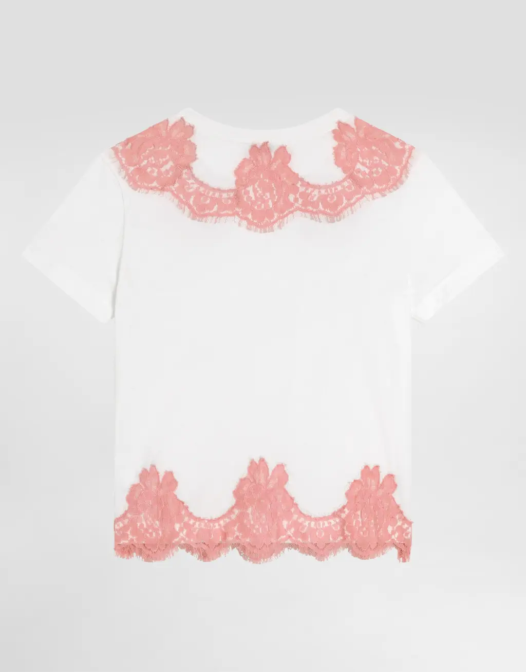 针织T恤 饰以蕾丝与DG刺绣