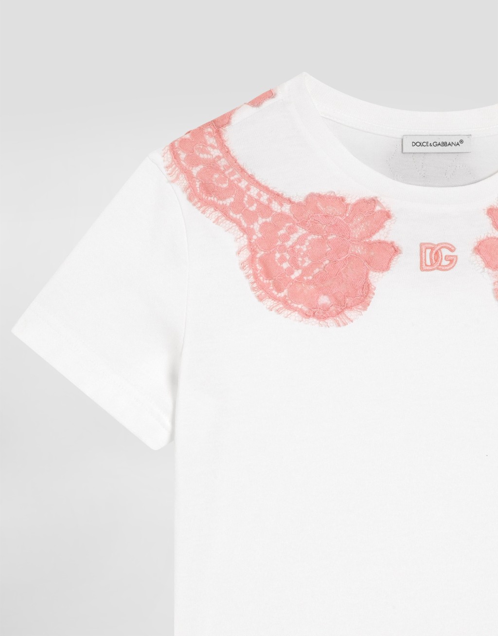 针织T恤 饰以蕾丝与DG刺绣3