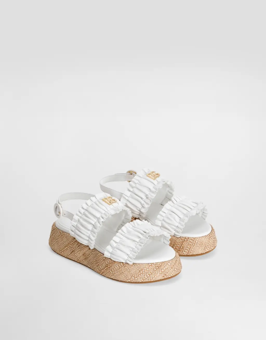 纳帕皮革楔形跟凉鞋