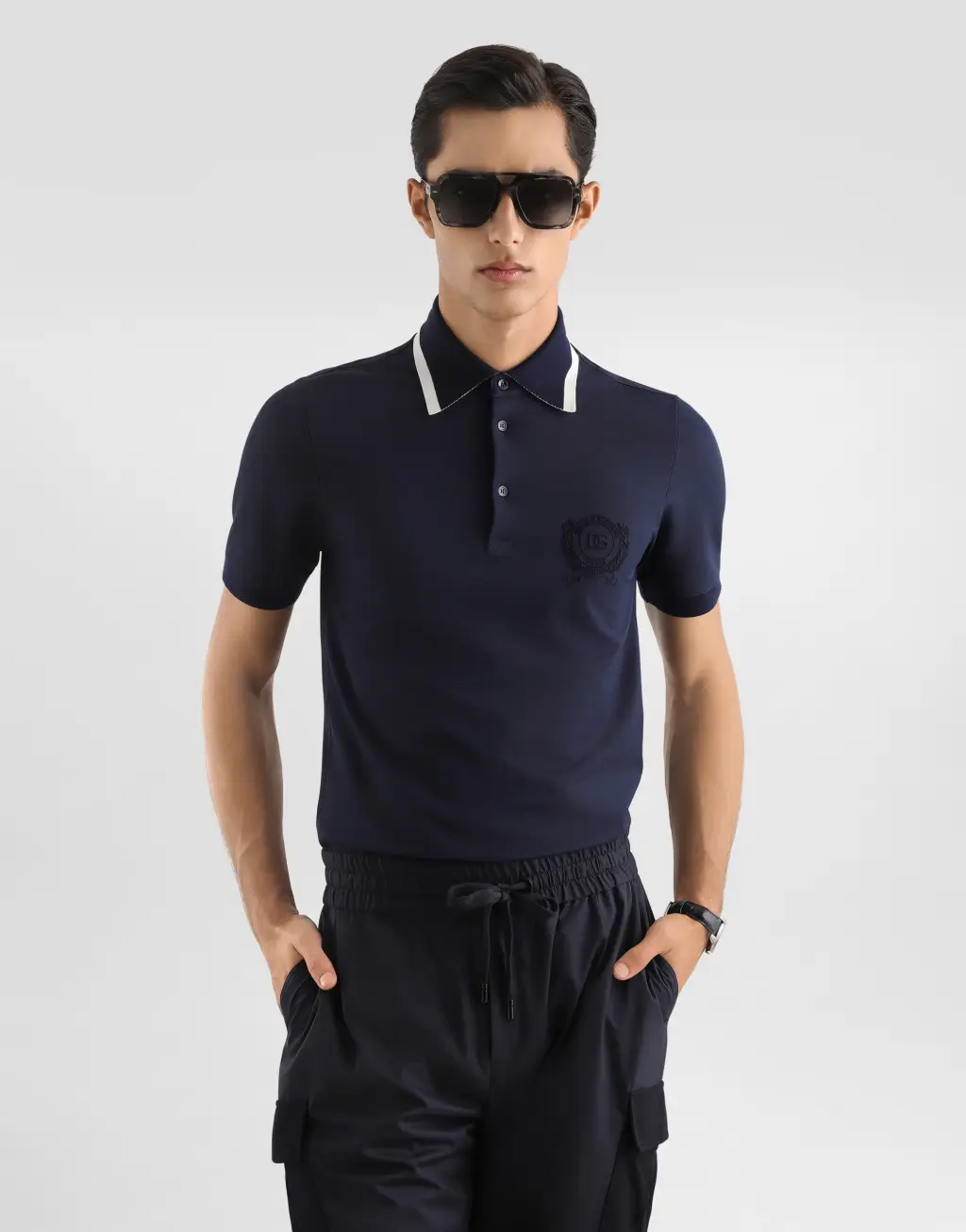 功能珠地面料刺绣POLO衫