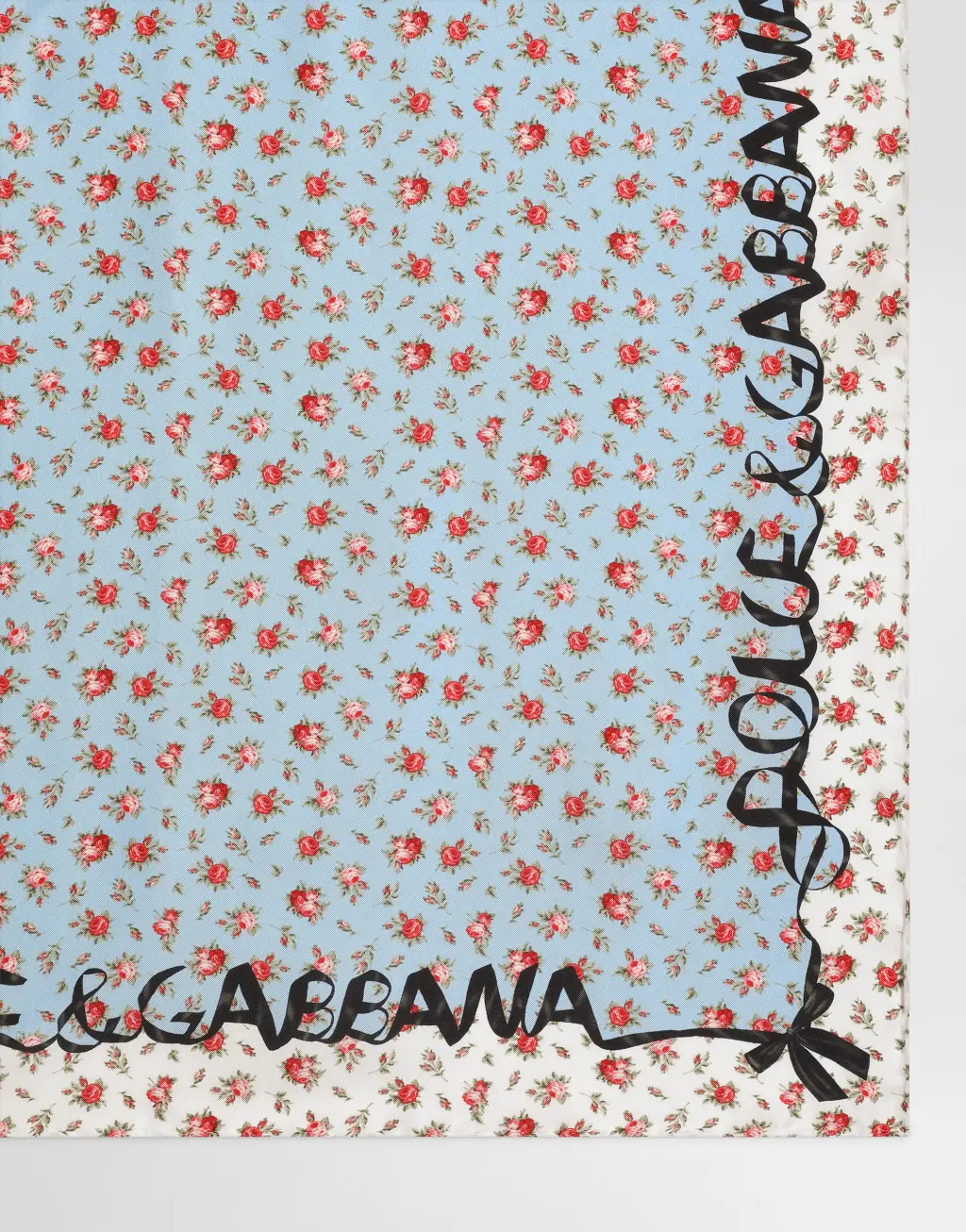 70x70 真丝斜纹绸围巾 玫瑰小花印花