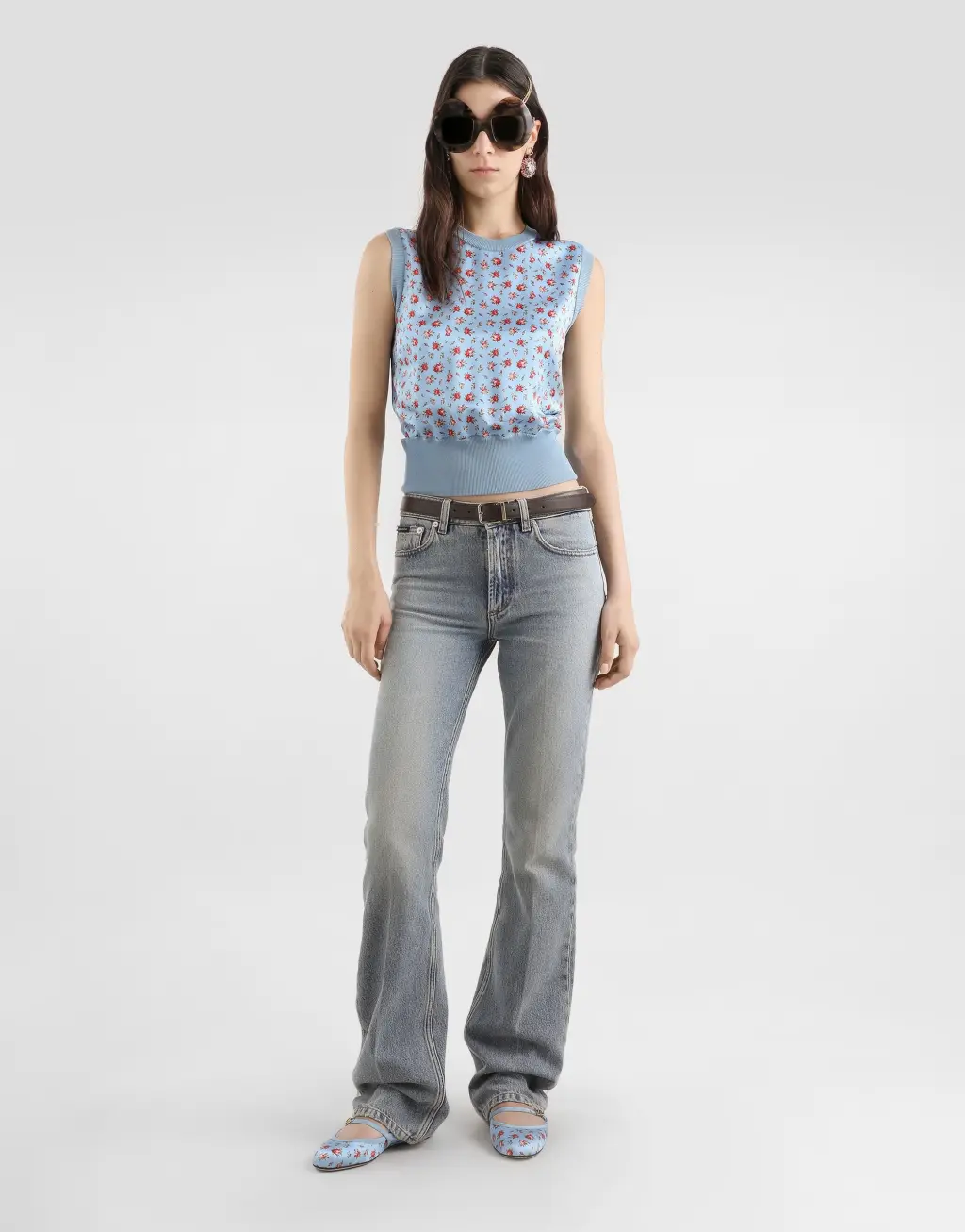 背心 真丝 小玫瑰印花