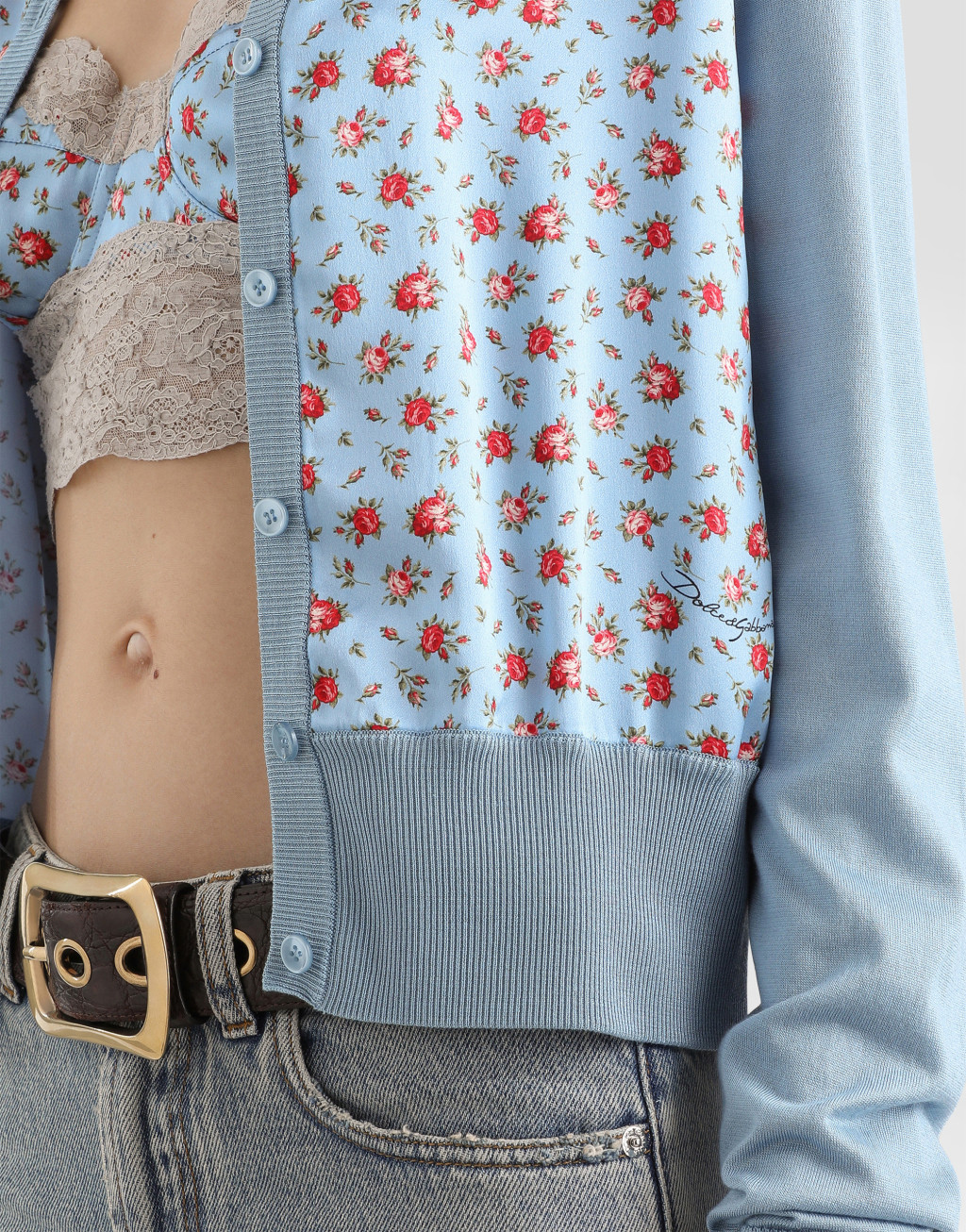 开衫 缎布 小玫瑰印花4