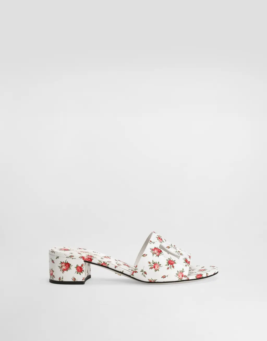 小牛皮穆勒鞋 玫瑰小花印花