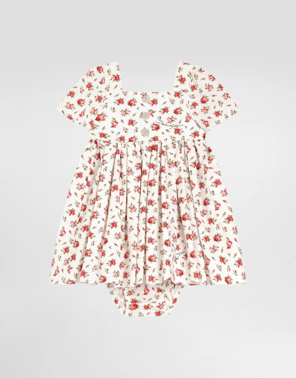 迷你府绸小玫瑰印花连衣裙