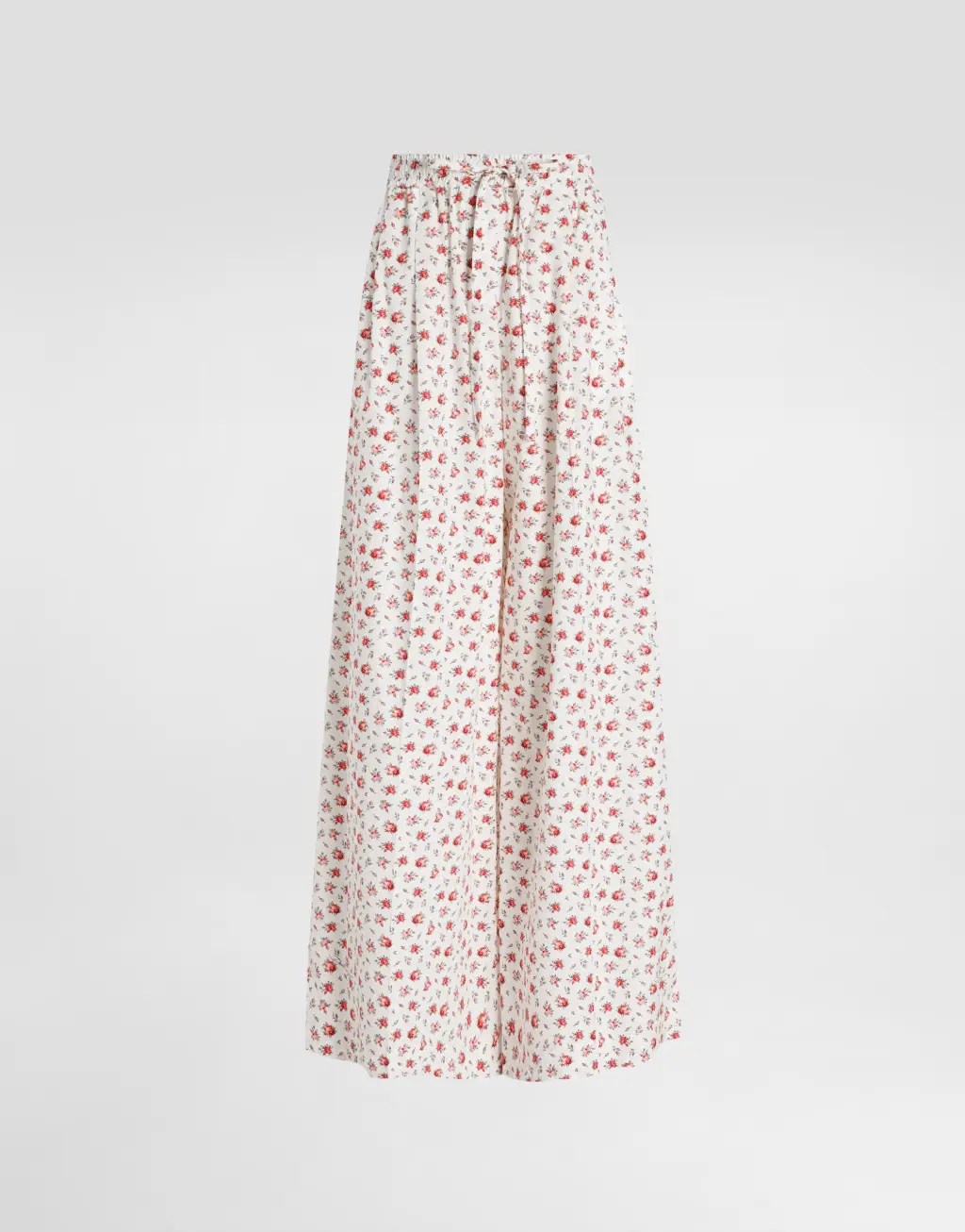 小玫瑰印花府绸长裤