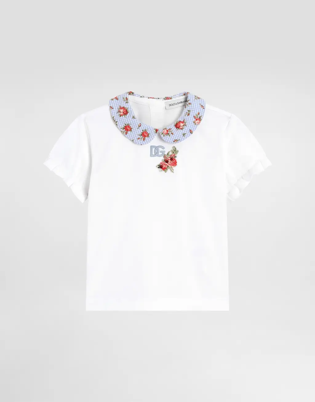 平纹针织T恤 饰以印花衣领与贴布徽章