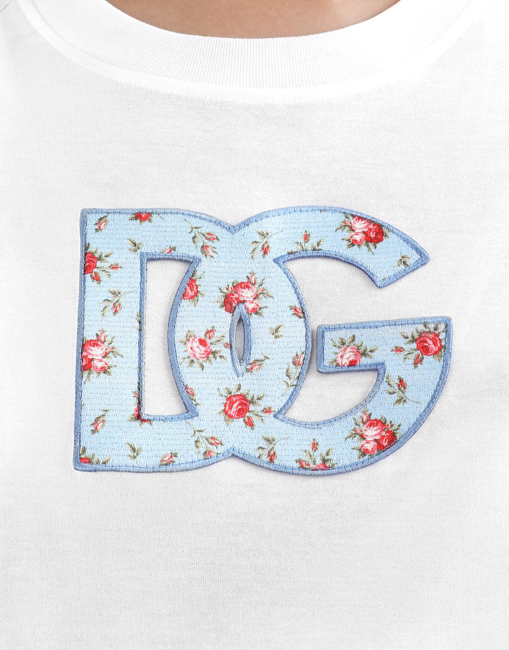 针织棉T恤 饰以DG印花贴布5