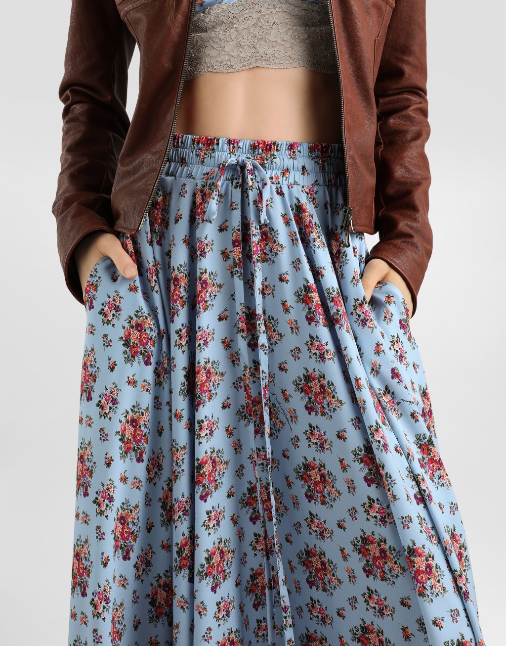 圆摆半身裙 小花束印花3