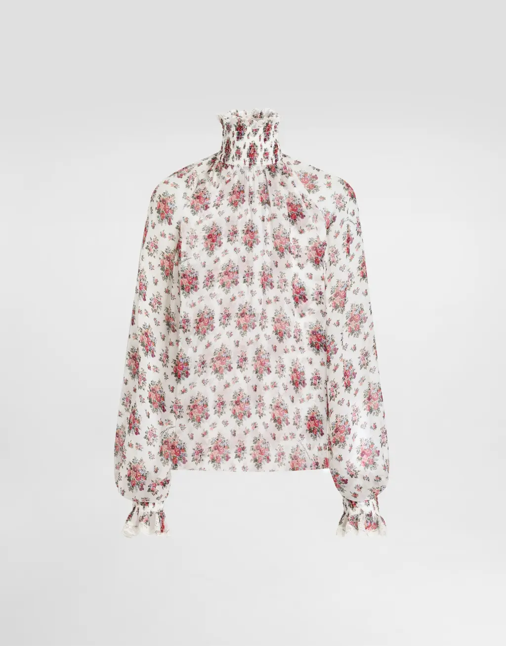 上衣 雪纺 小花束印花