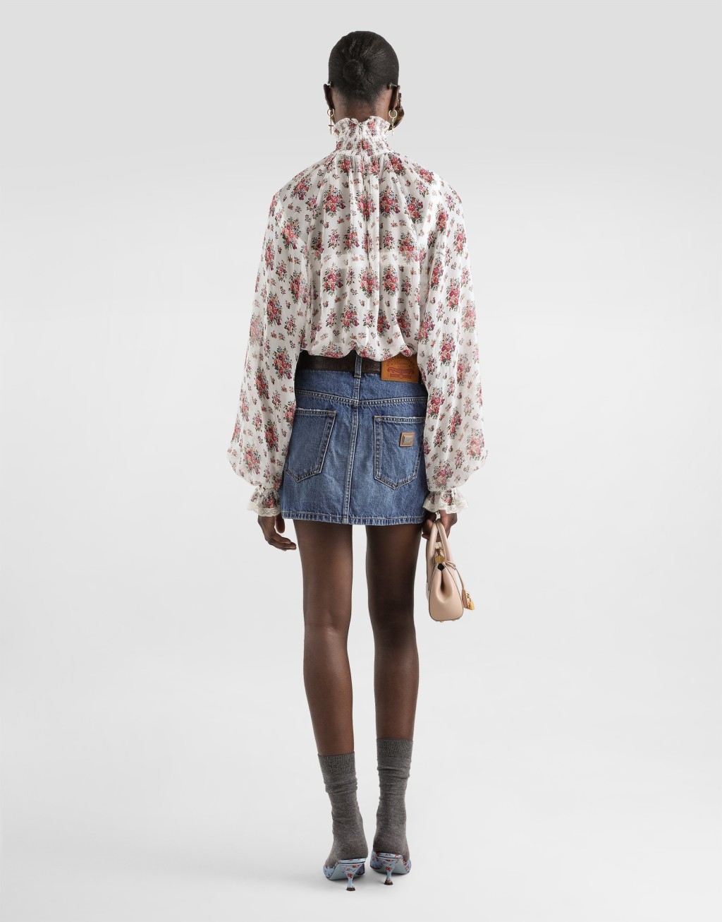 上衣 雪纺 小花束印花3