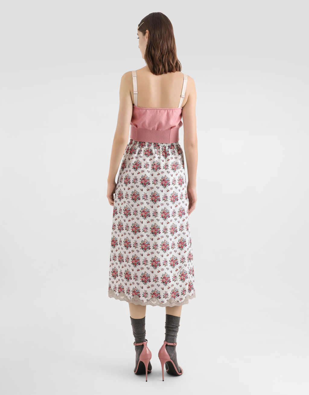 Midi半身裙 小花束印花3