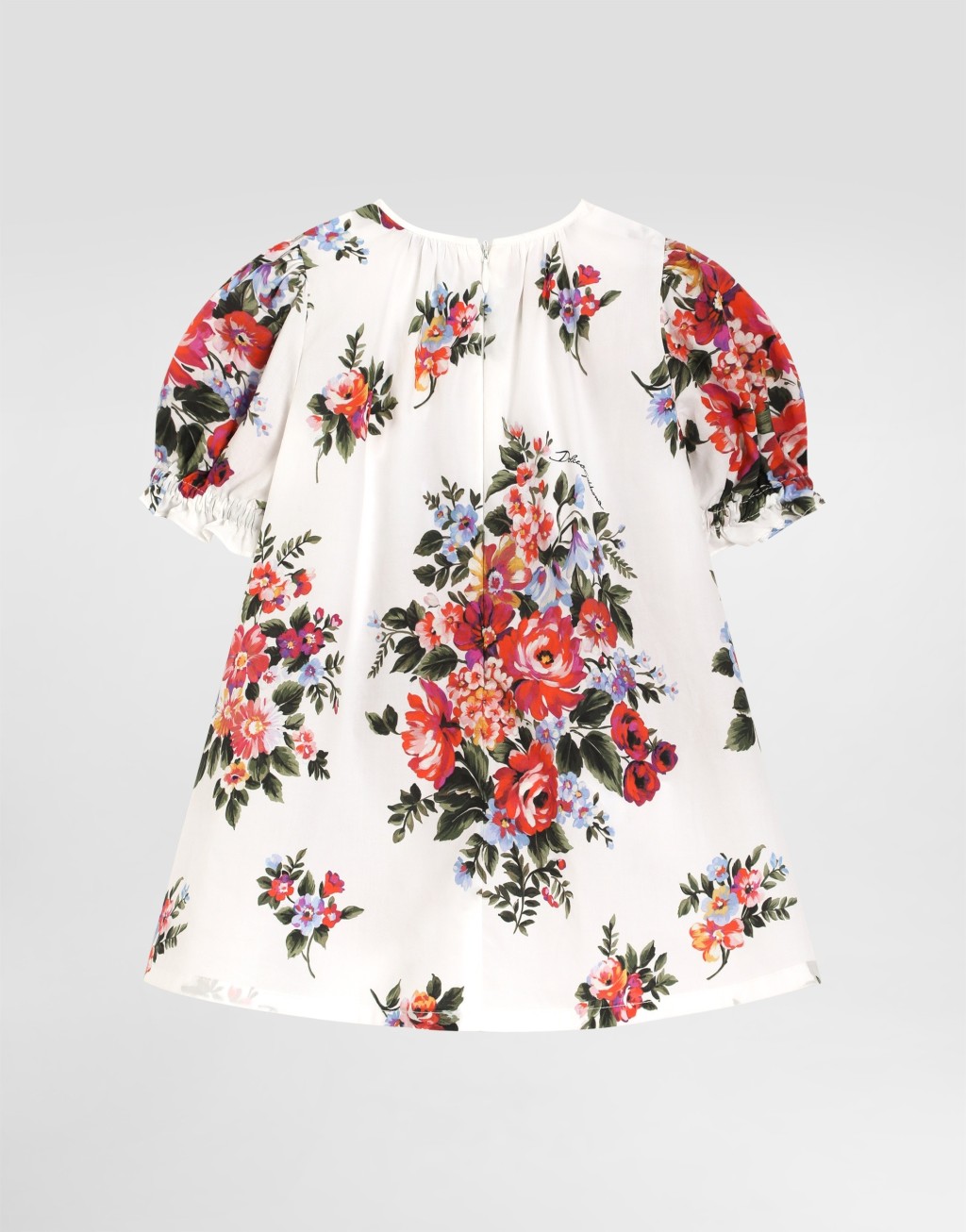 连衣裙轻盈府绸花束印花2