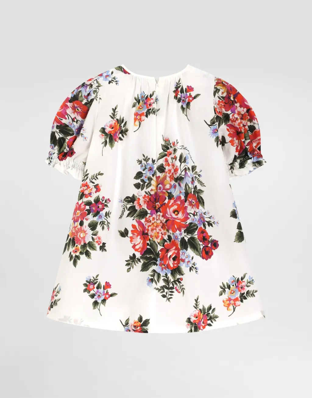 连衣裙轻盈府绸花束印花