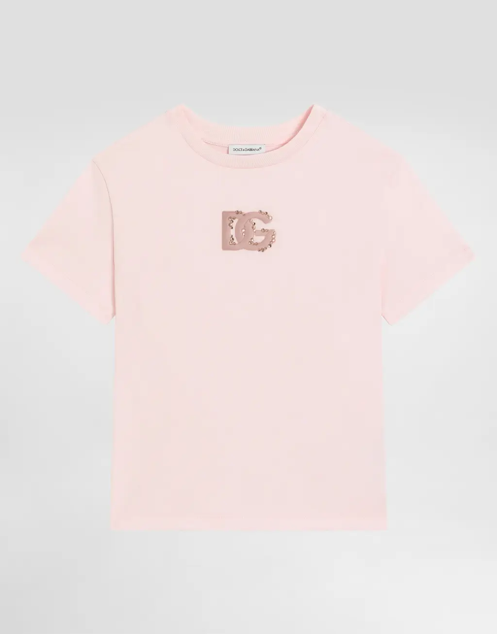 针织T恤 饰以DG刺绣与水钻