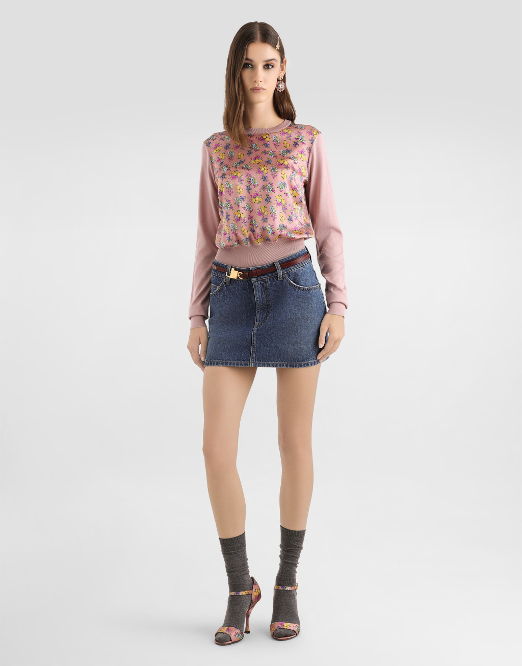 套头衫 真丝缎面 小碎花印花2