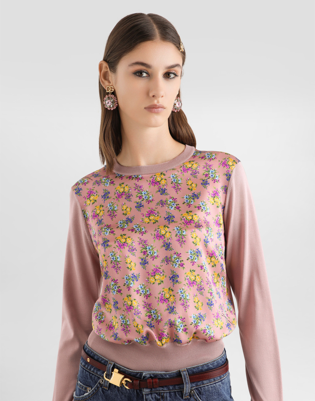 套头衫 真丝缎面 小碎花印花4