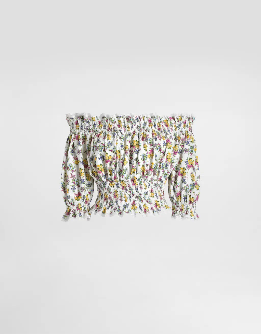 府绸小碎花印花上衣