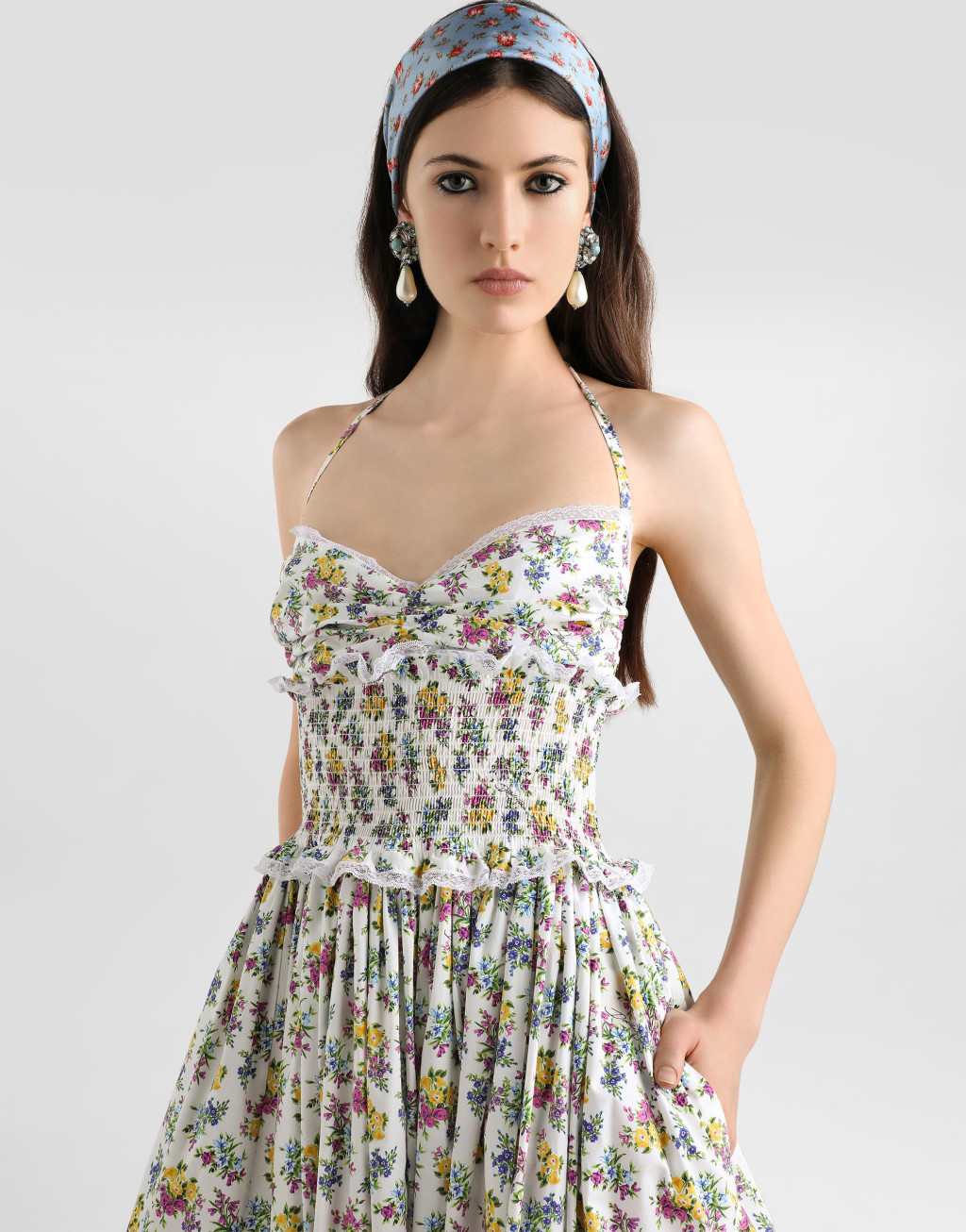 小碎花印花府绸连衣裙4