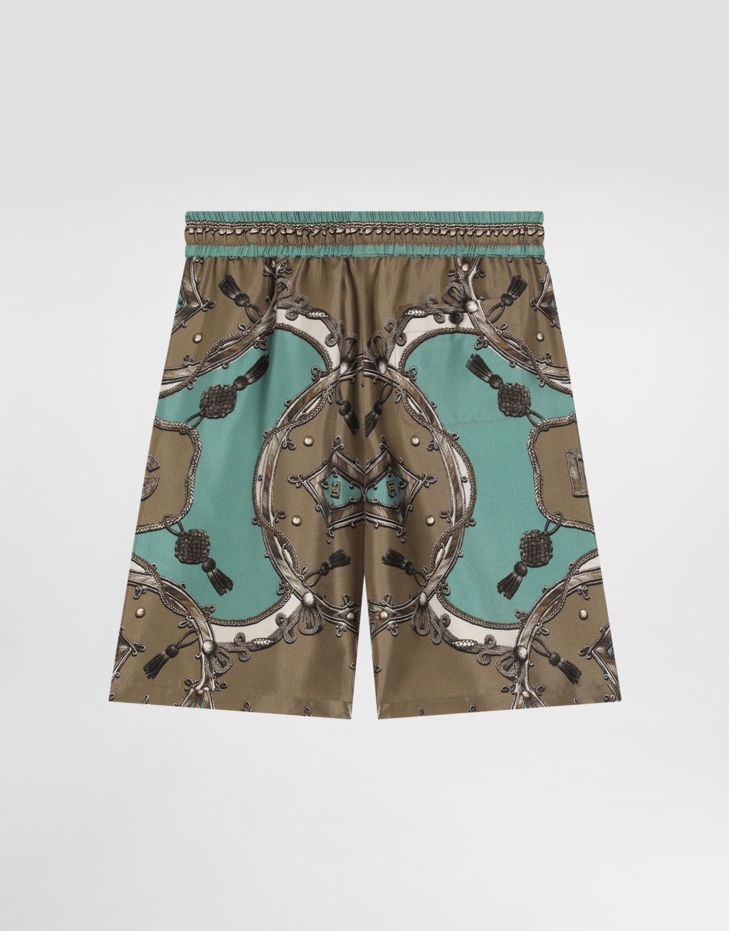 百慕大真丝斜纹布工装印花短裤2