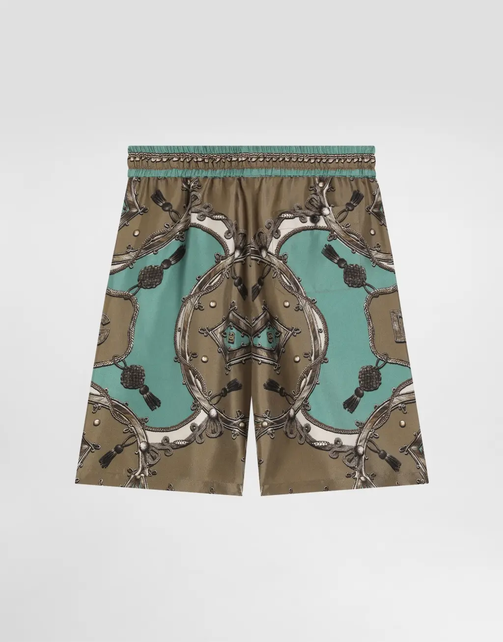 百慕大真丝斜纹布工装印花短裤