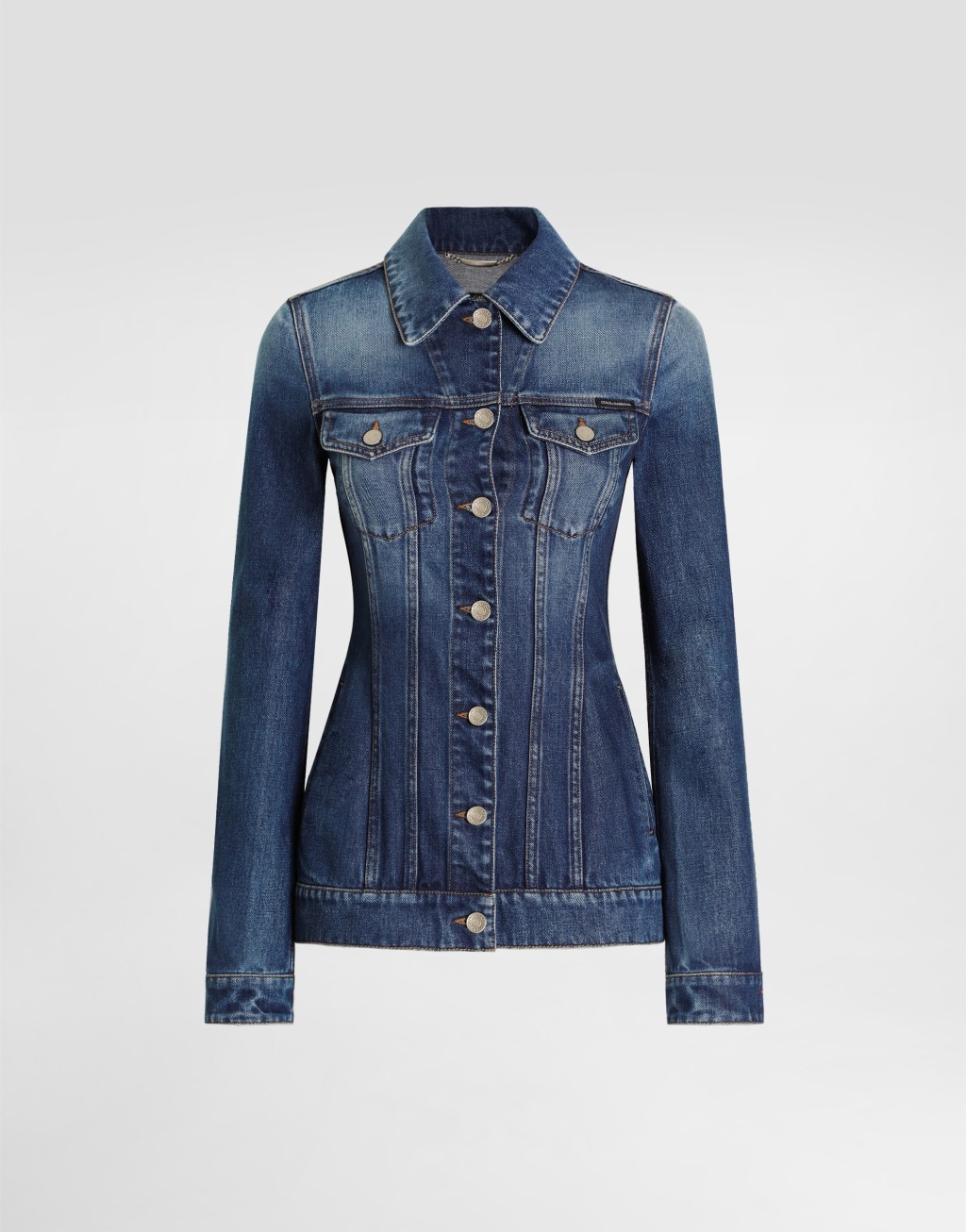 夹克牛仔布单排扣1