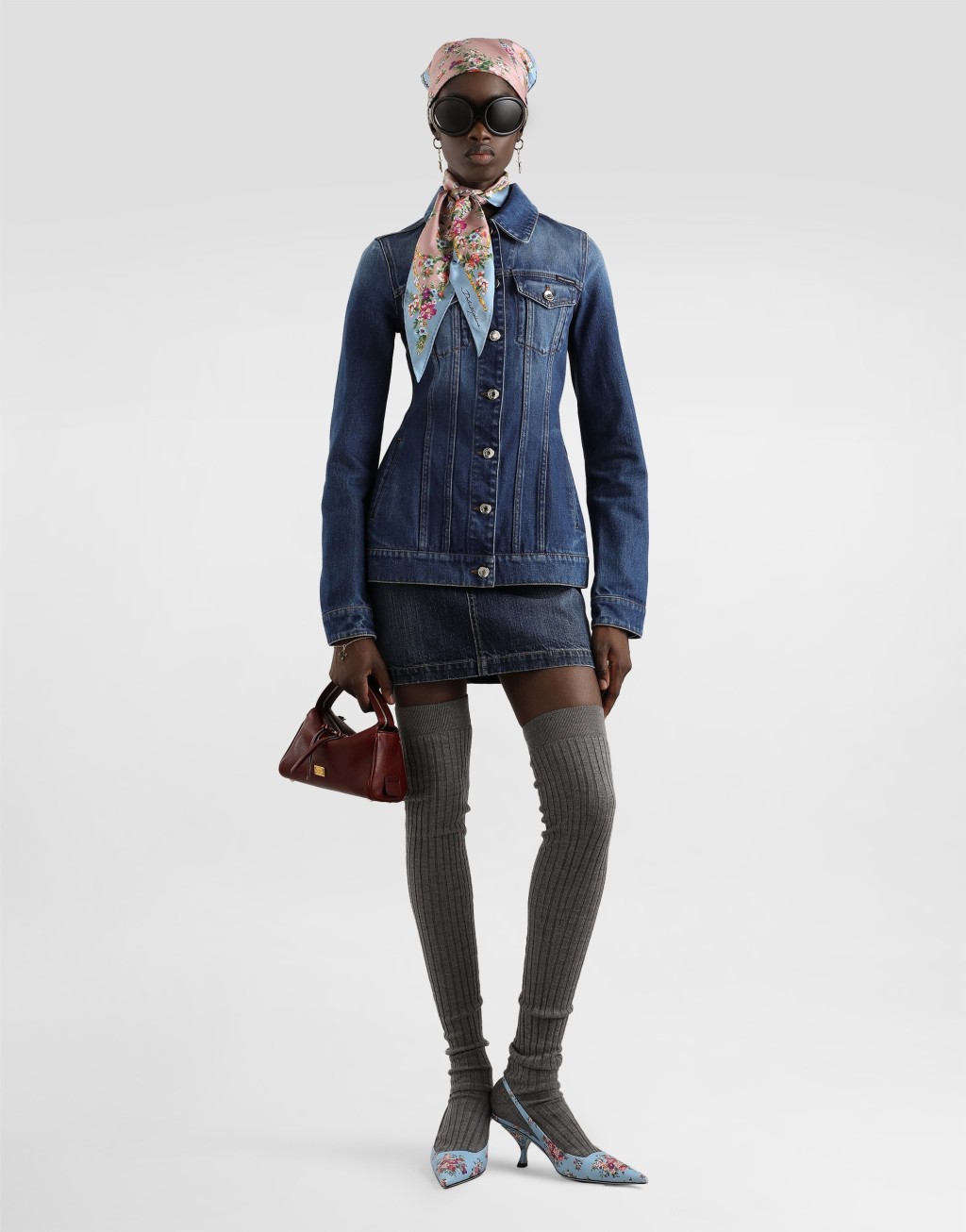 夹克牛仔布单排扣2