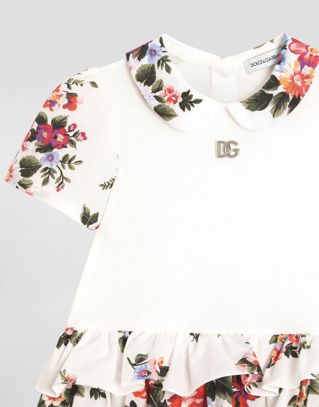 花束印花针织、府绸连体短裤3