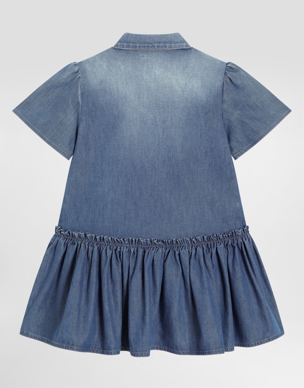 水洗尚布雷连衣裙 饰以logo刺绣2