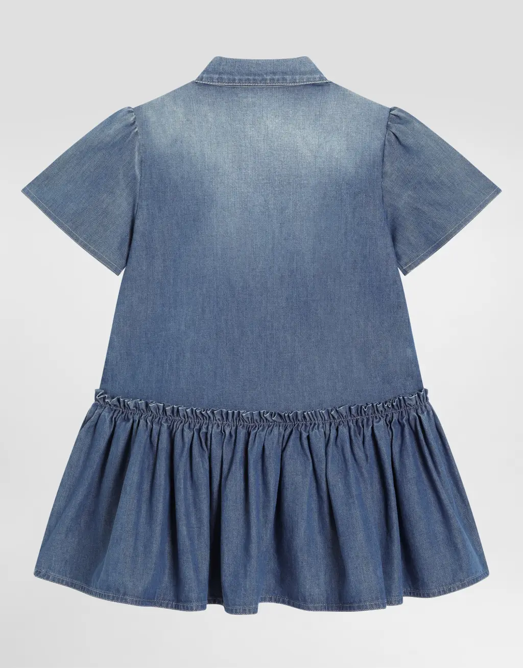 水洗尚布雷连衣裙 饰以logo刺绣