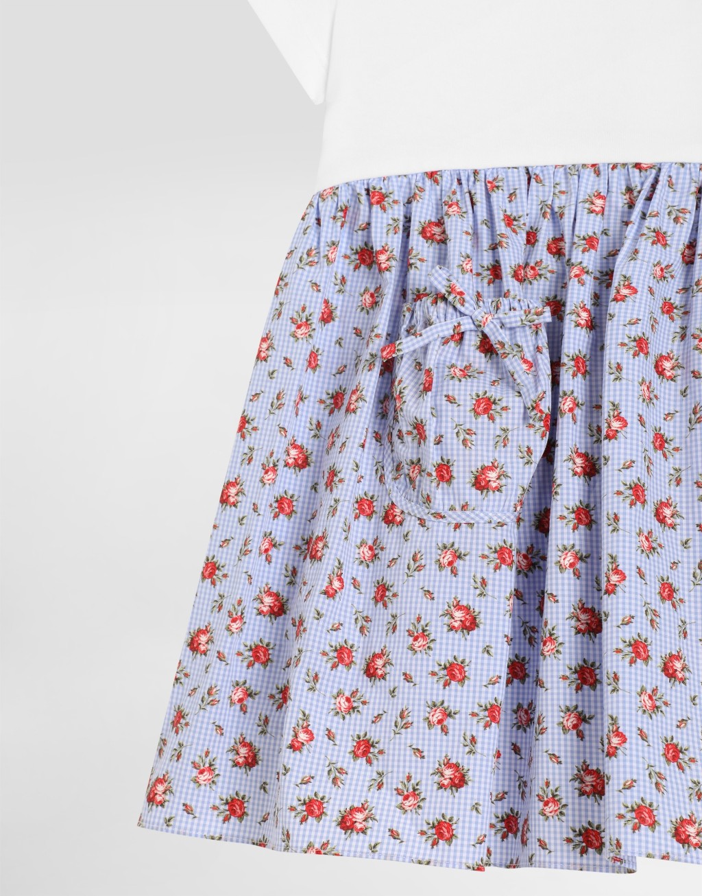 花卉印花针织与府绸连衣裙 饰以DG刺绣4