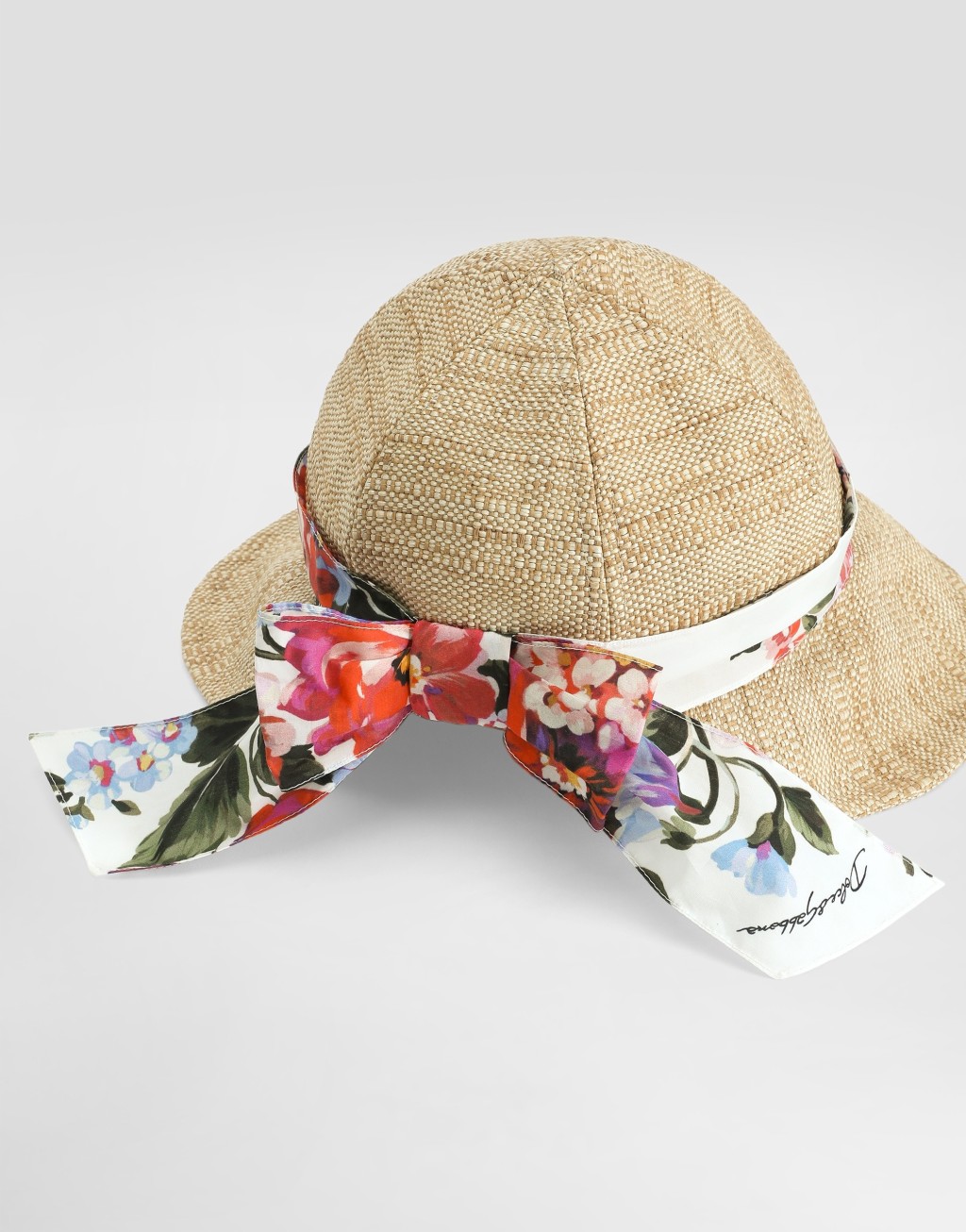 拉菲草帽 饰以花卉印花帽带3