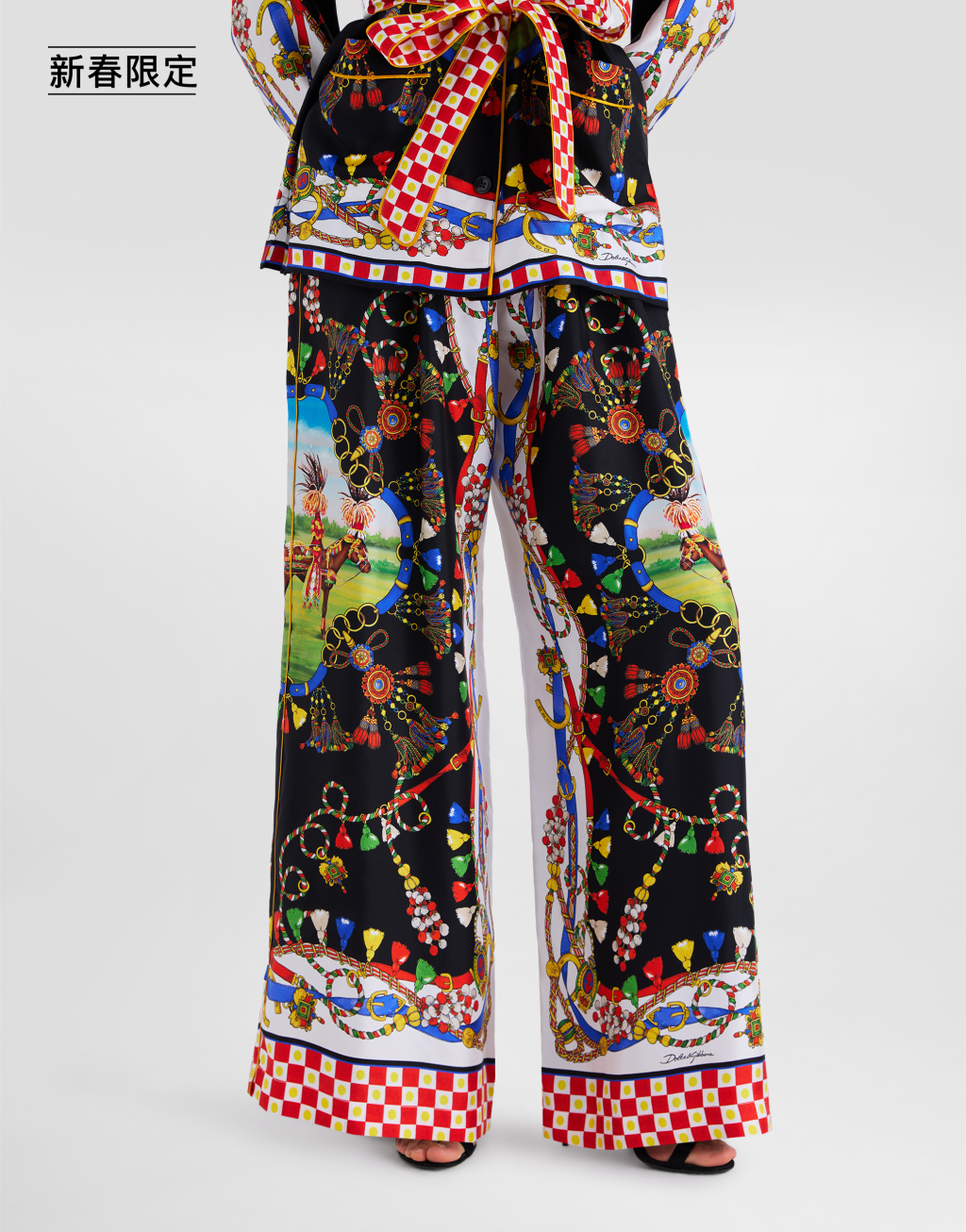 【新春限定】印花真丝斜纹长裤4