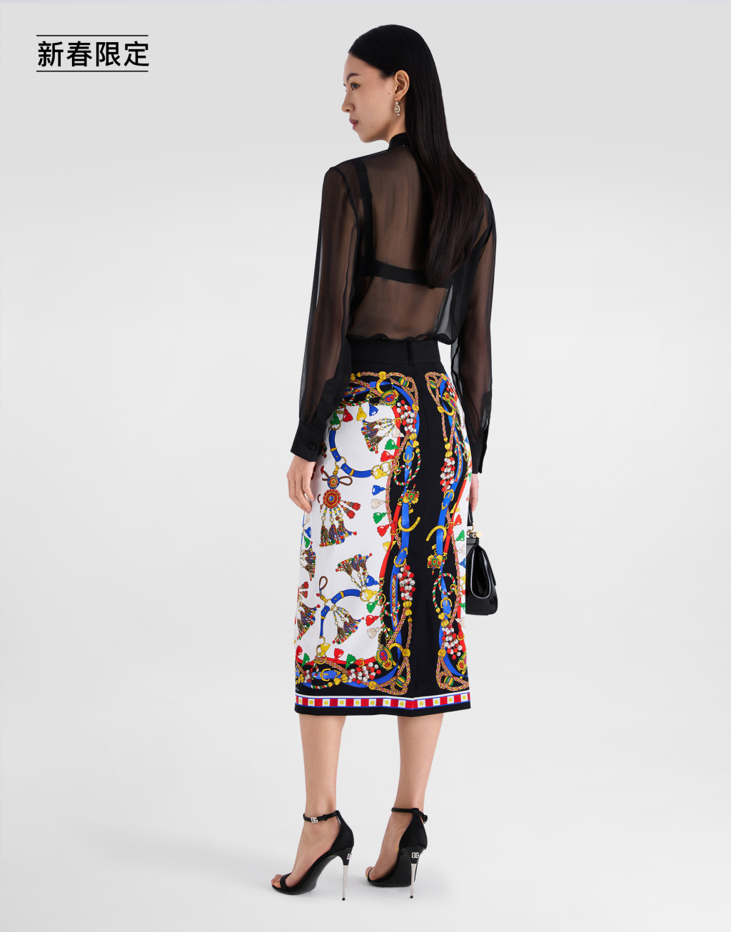 【新春限定】印花真丝缎半裙3