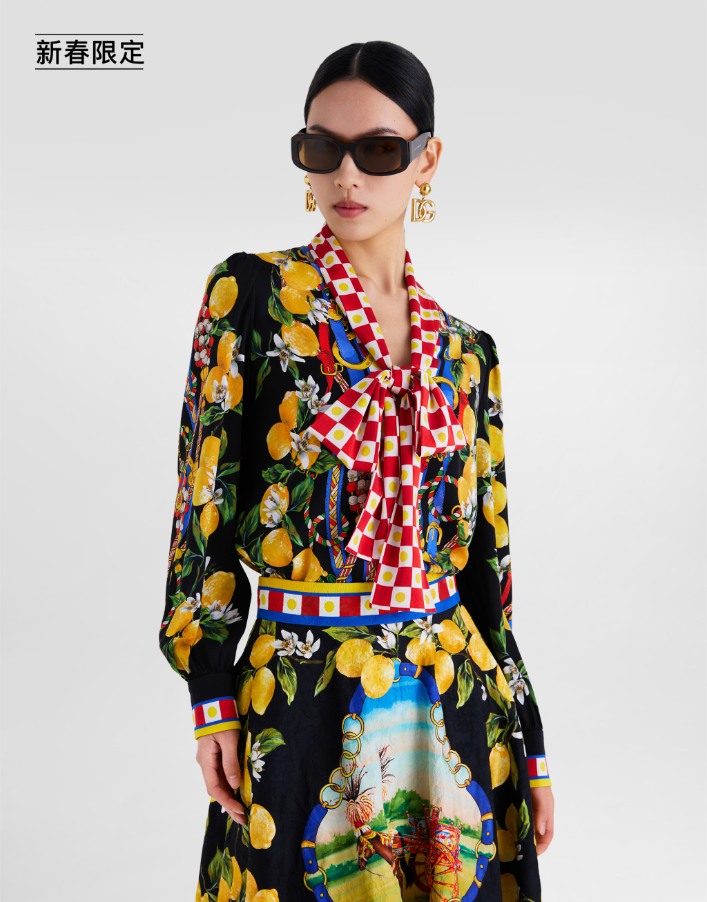 【新春限定】印花真丝缎衬衫4