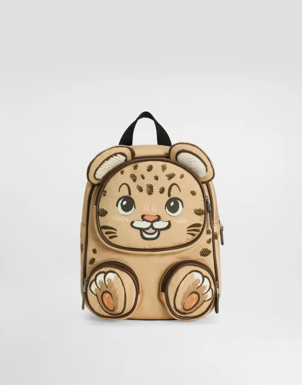 泰迪熊印花抓绒背包