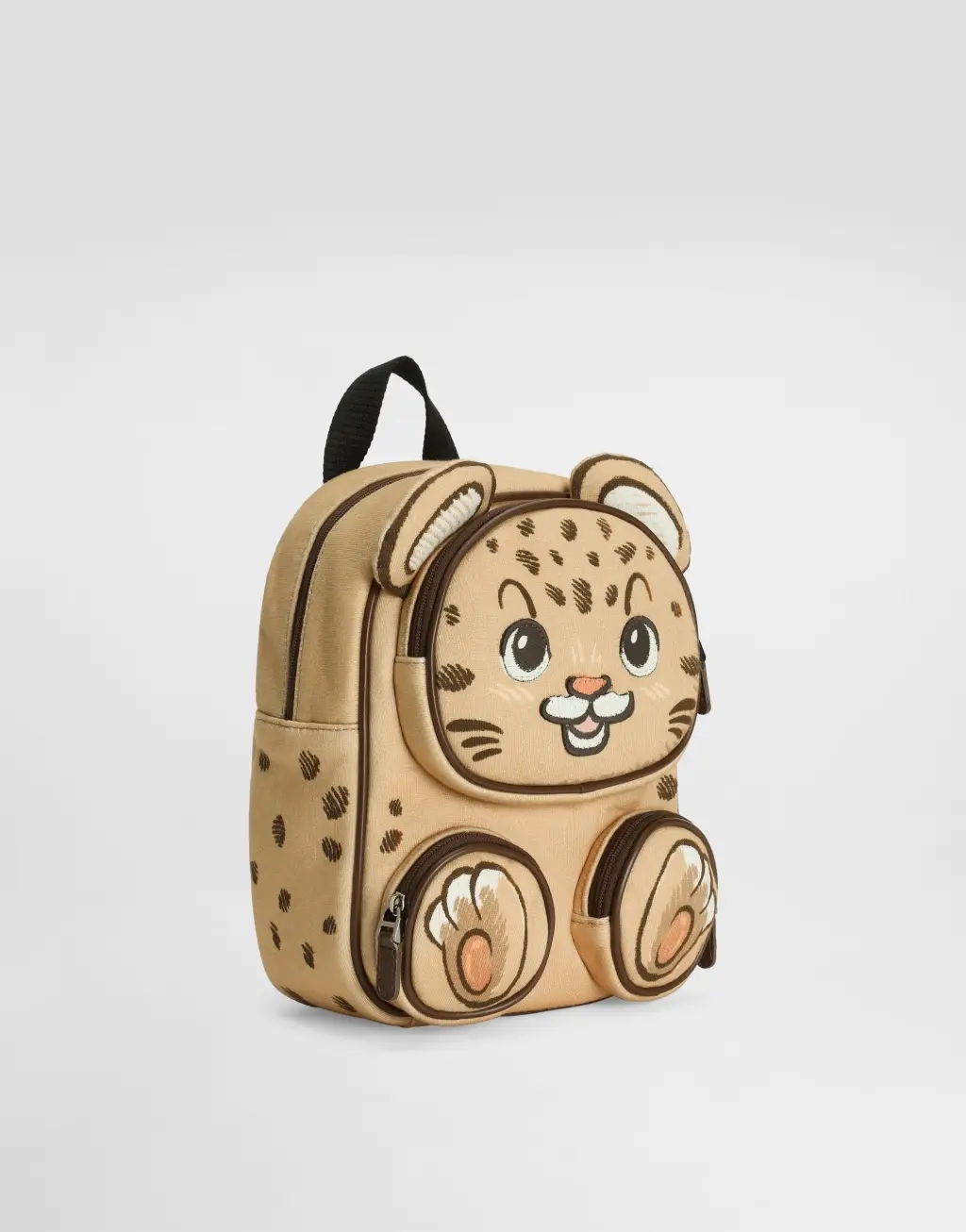 泰迪熊印花抓绒背包