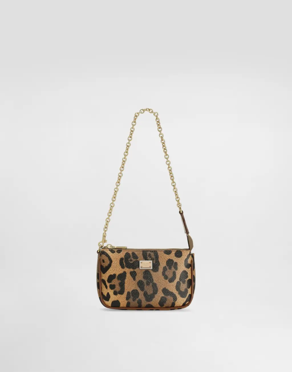 DG Candy豹纹印花小牛皮斜挎包