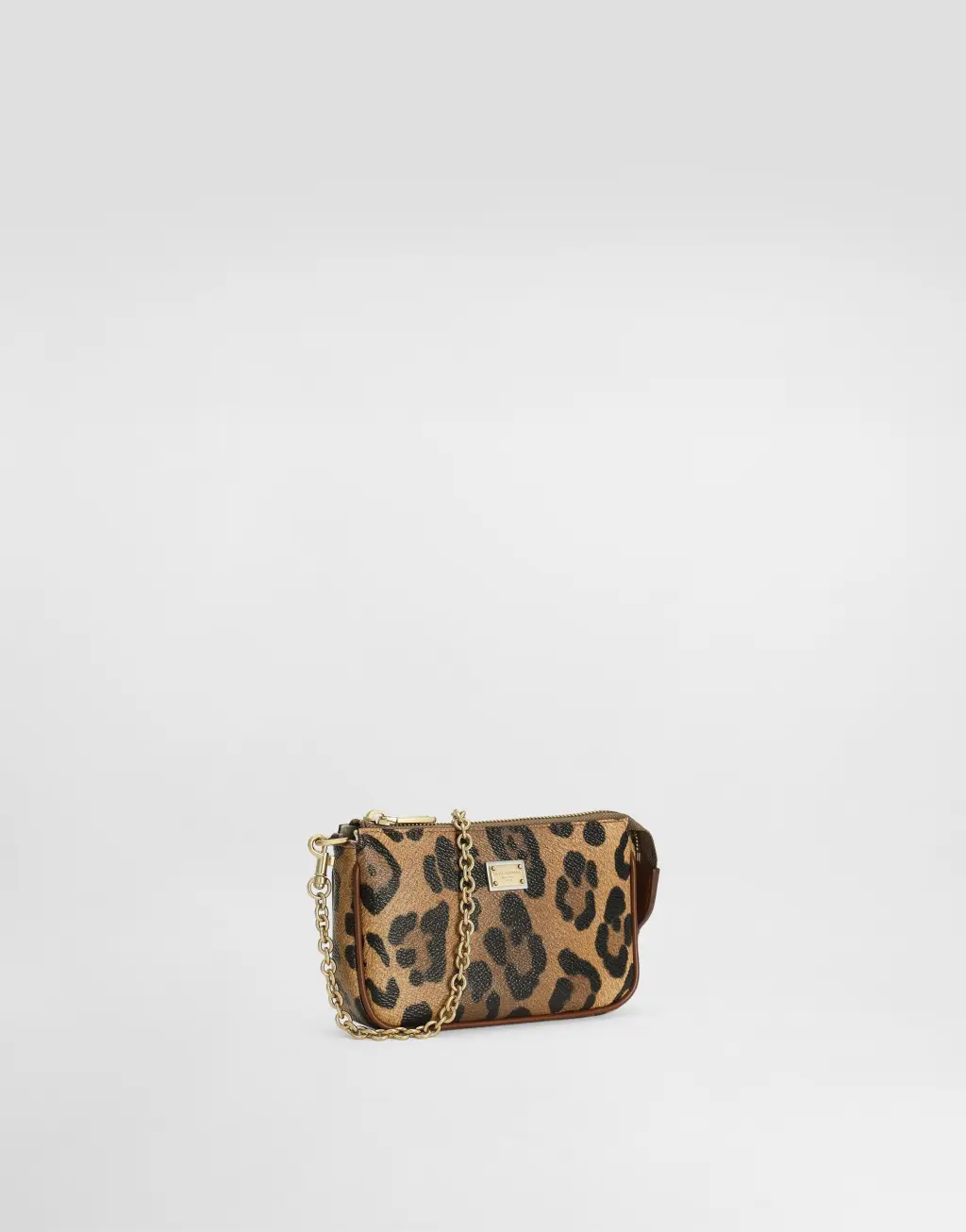 DG Candy豹纹印花小牛皮斜挎包