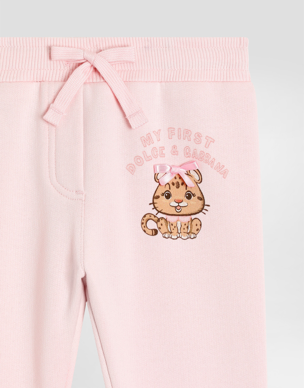 豹纹配蝴蝶结抓绒长裤3