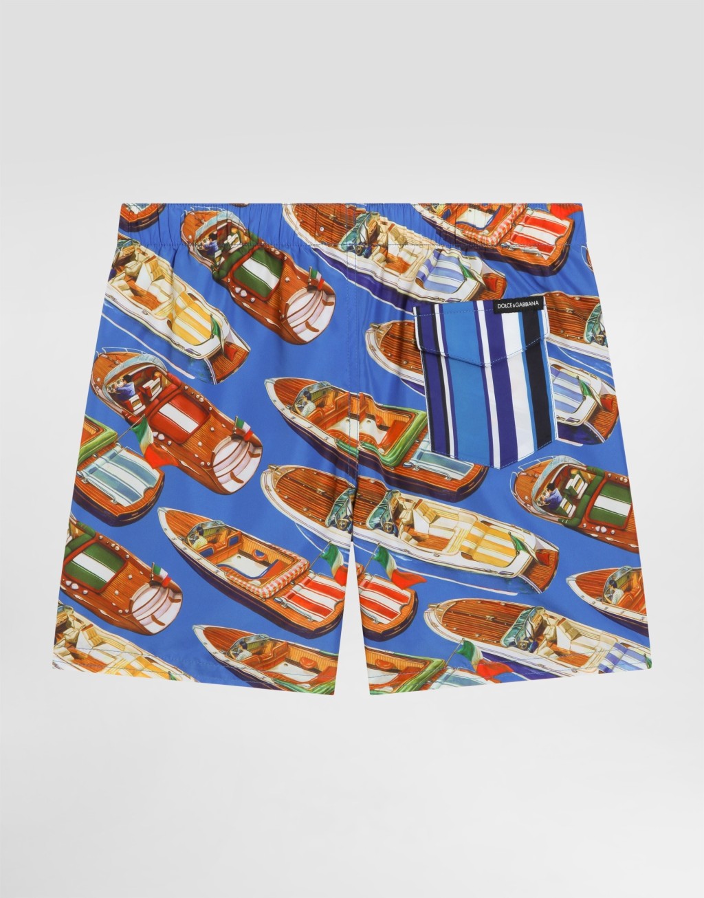 摩托艇印花条纹中长款尼龙泳裤2