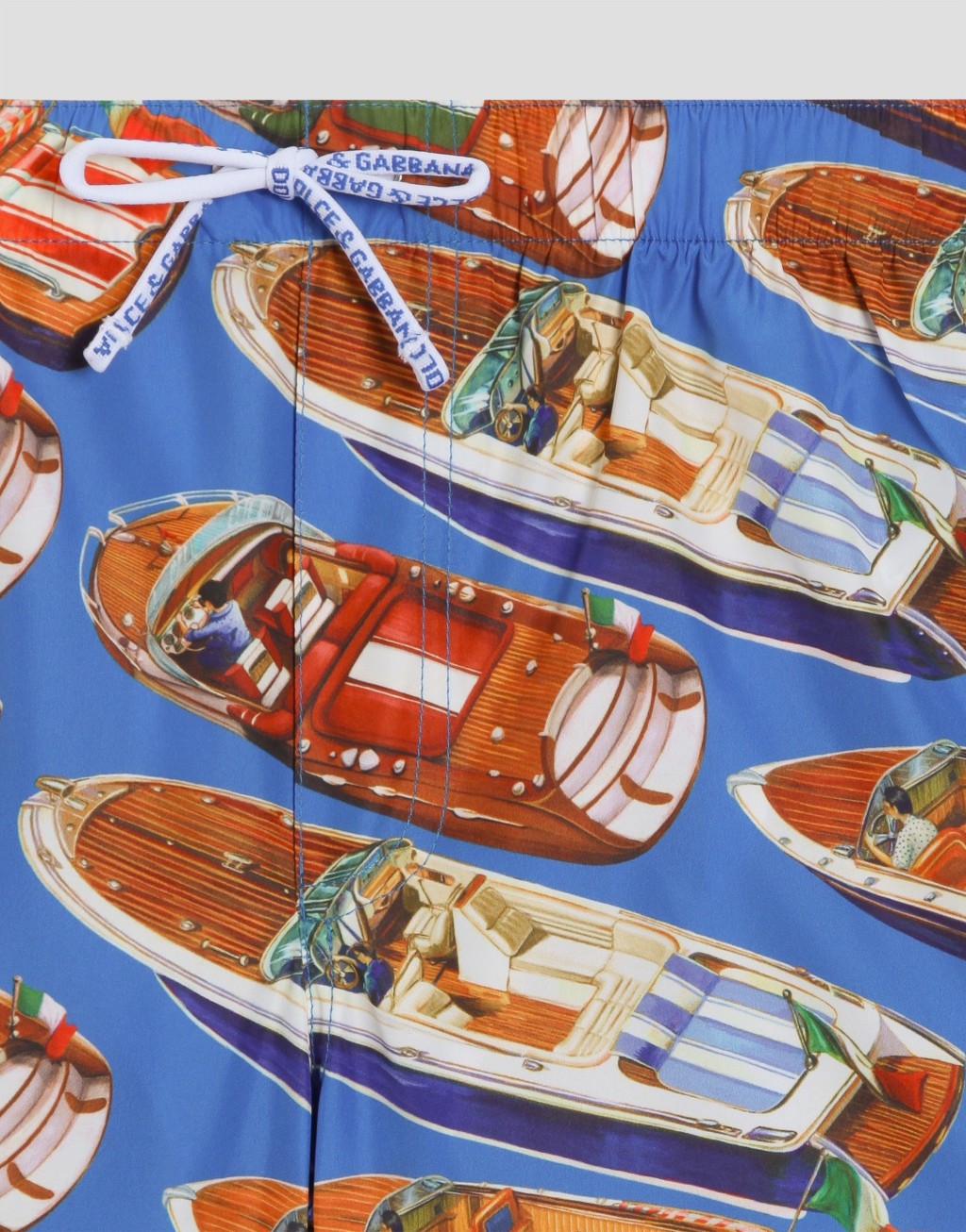 摩托艇印花条纹中长款尼龙泳裤3